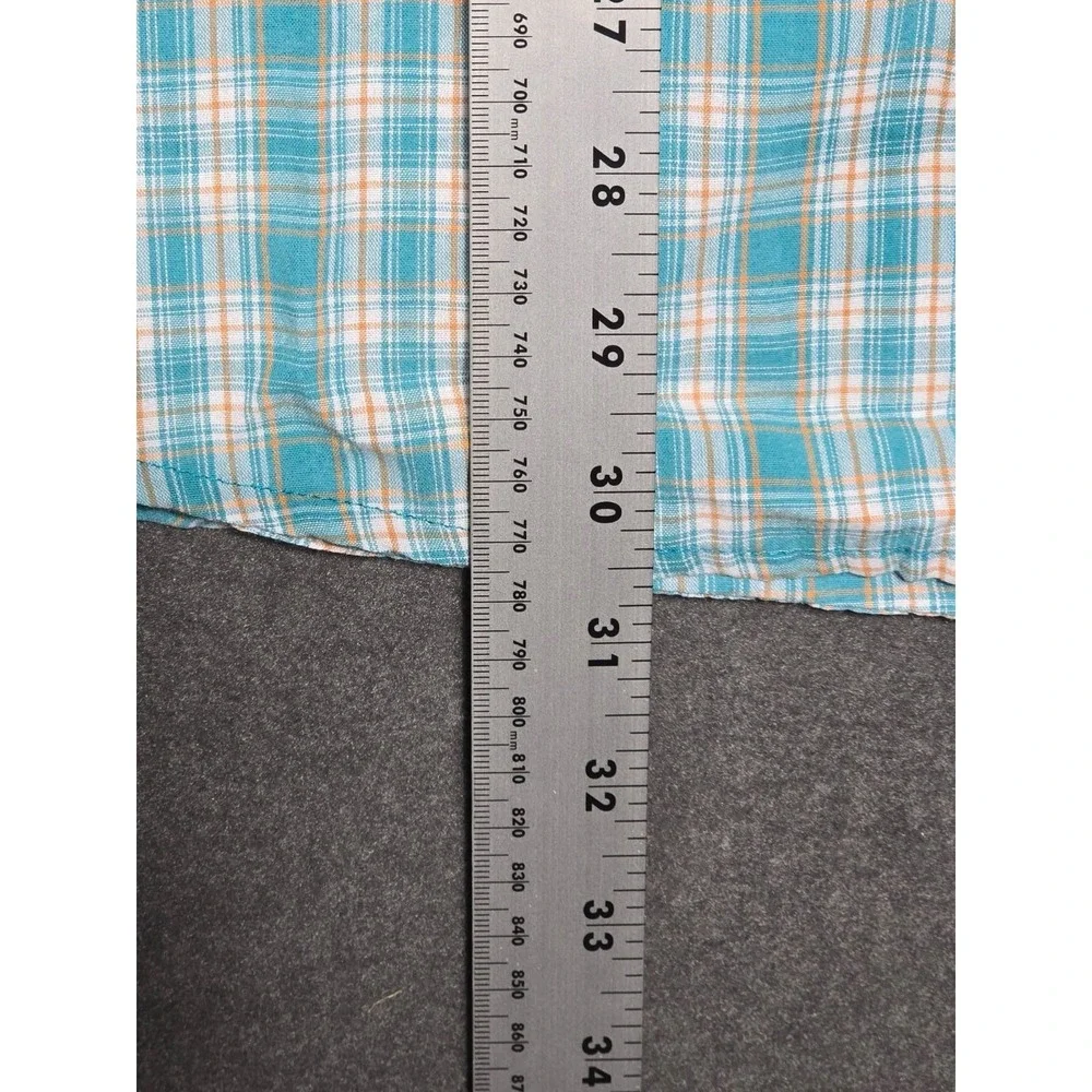 Wrangler Shirt Mens Short Sleeve Blue Plaid Pearl Snap Western Size‎ 3XL Rancher